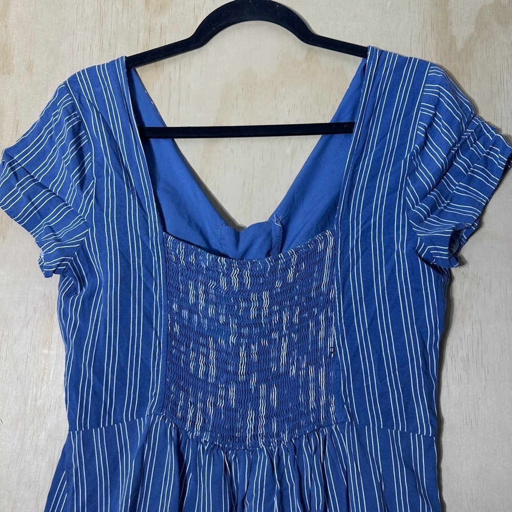 Hollister California Blue White Stripe Stretch Dress Size Large - Picture 8 of 10